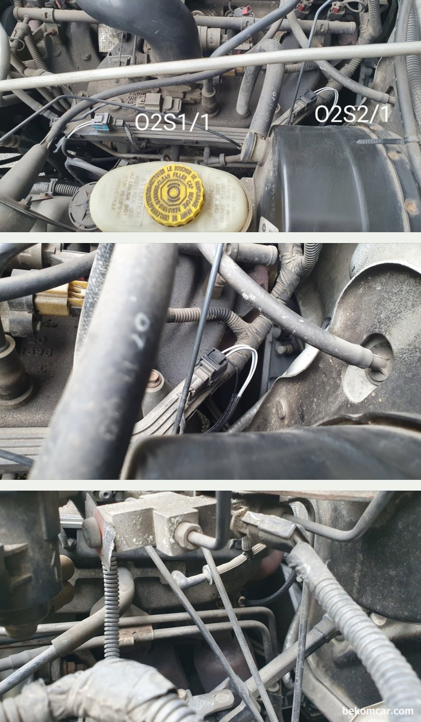 2006 Jeep Wranlger TJ Gasoline 차량 P0153 P0133 P2098고장코드 진단 육안점검 기록이다.  점검사진을 기록으로 남긴다.|بيكومكار  (bekomcar)