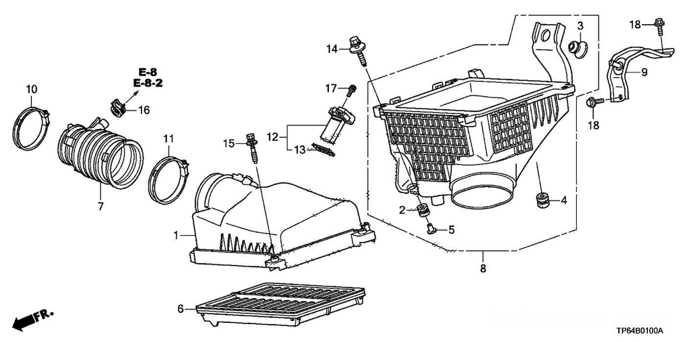 #6 17220-R70-A00 Element Assembly, Air Cleaner
#7 17228-R70-A01 Tube, Air Flow
#12 37980-RNA-A01 Meter Assembly, Air Flow|ベコムカー (bekomcar)