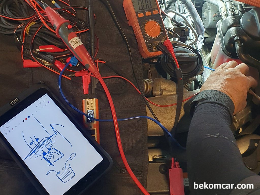 부하전압강하 실제 측정사례, VW 폭스바겐 AC컴프레서 레귤레이터 밸브|بيكومكار (bekomcar)