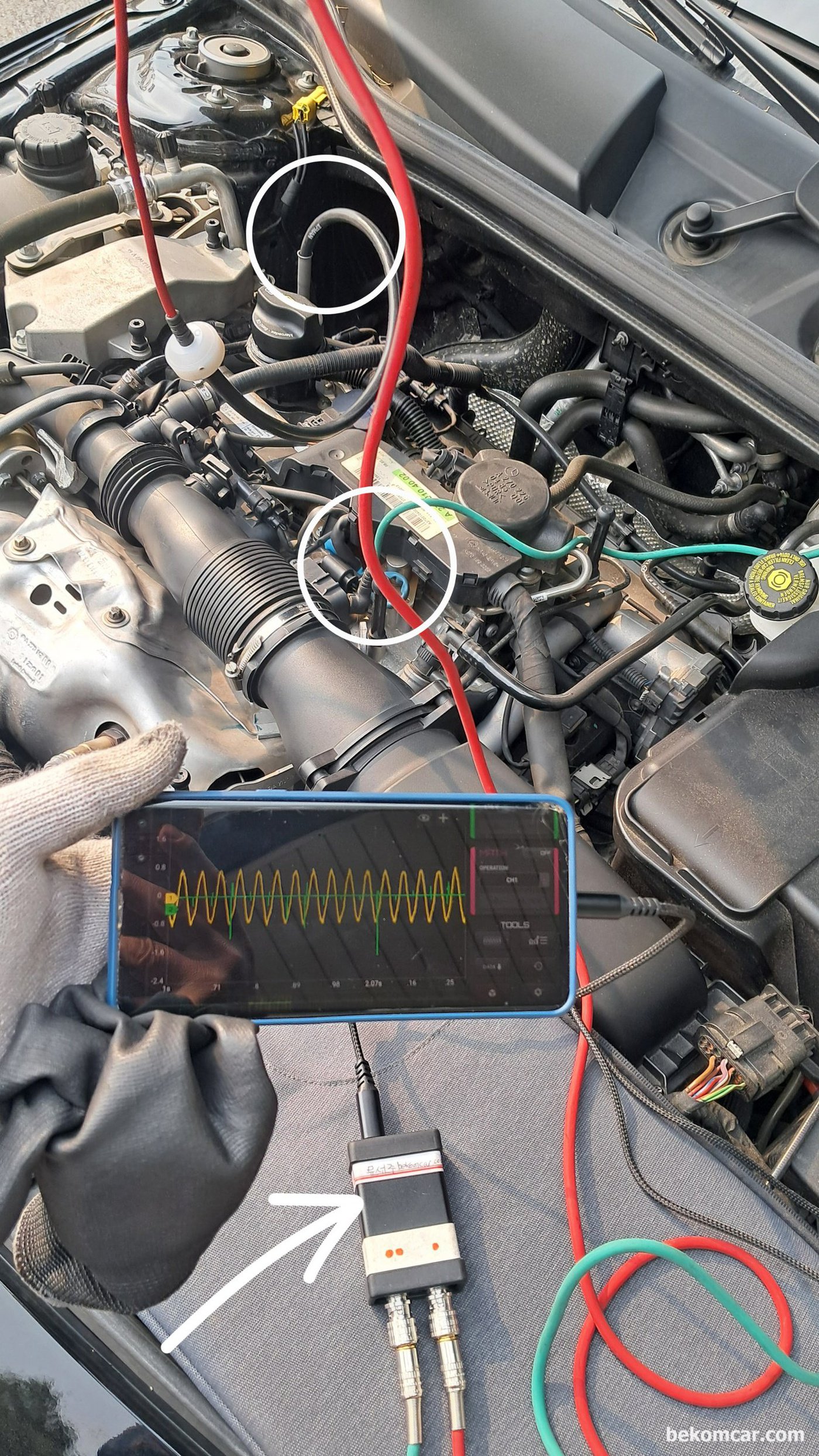 벤츠 엔진 진단중|bekomcar.com