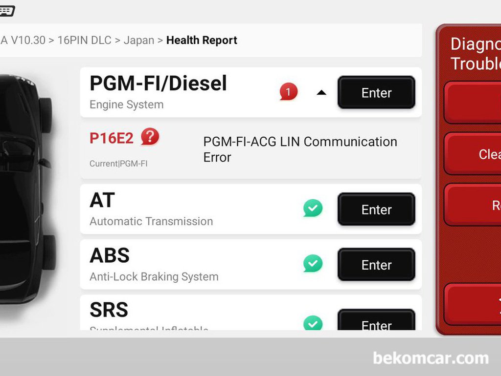 혼다 어코드 2015년 P16E2 고장코드, PGM-FI-ACG LIN통신에러|贝科姆汽车 (bekomcar)