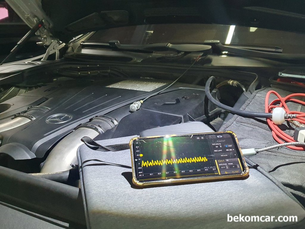 벤츠 W222 S500 중고차 구매전 점검, 크랭크케이스 블로우바이 파형기록|بيكومكار  (bekomcar)