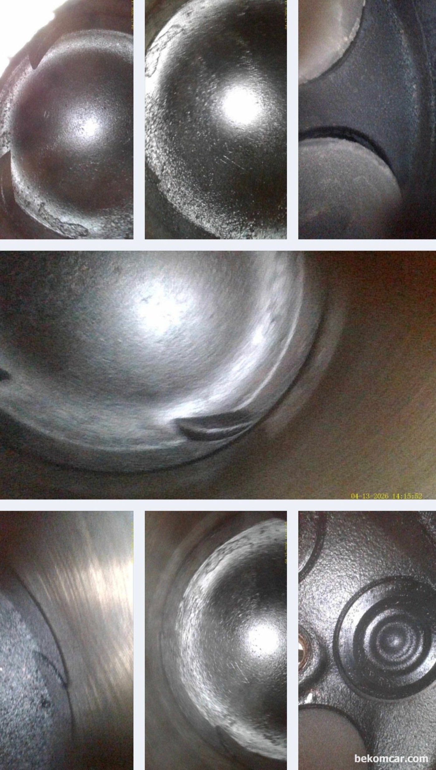 공연비 농후 P0172 와 4번 실린더 실화 P0304 가 있는 상태의 벤츠 E200K W211 내시경 검사 기록이다. 피스톤 헤드 실린더 벽등 대체적으로 깨끗하다.|贝科姆汽车 (bekomcar)