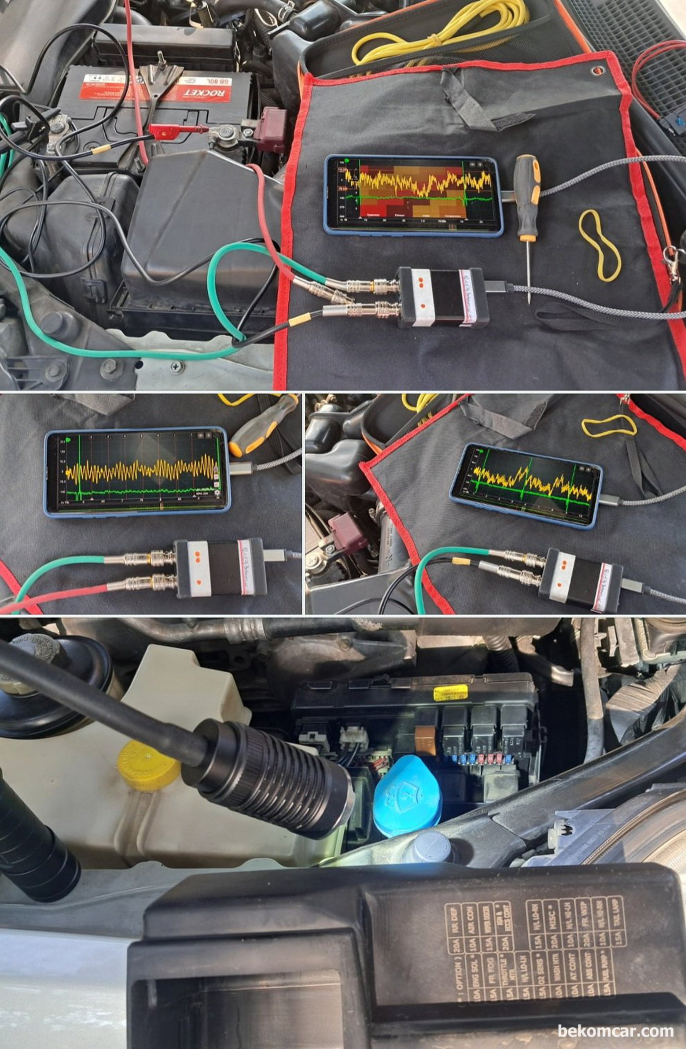 2006년 르노삼성 SM7 2.3L V6 P0303 실화진단 과정 기록, 압축압력, 인젝터, 점화플러그 와 점화코일 등 점검이다.|بيكومكار (bekomcar)