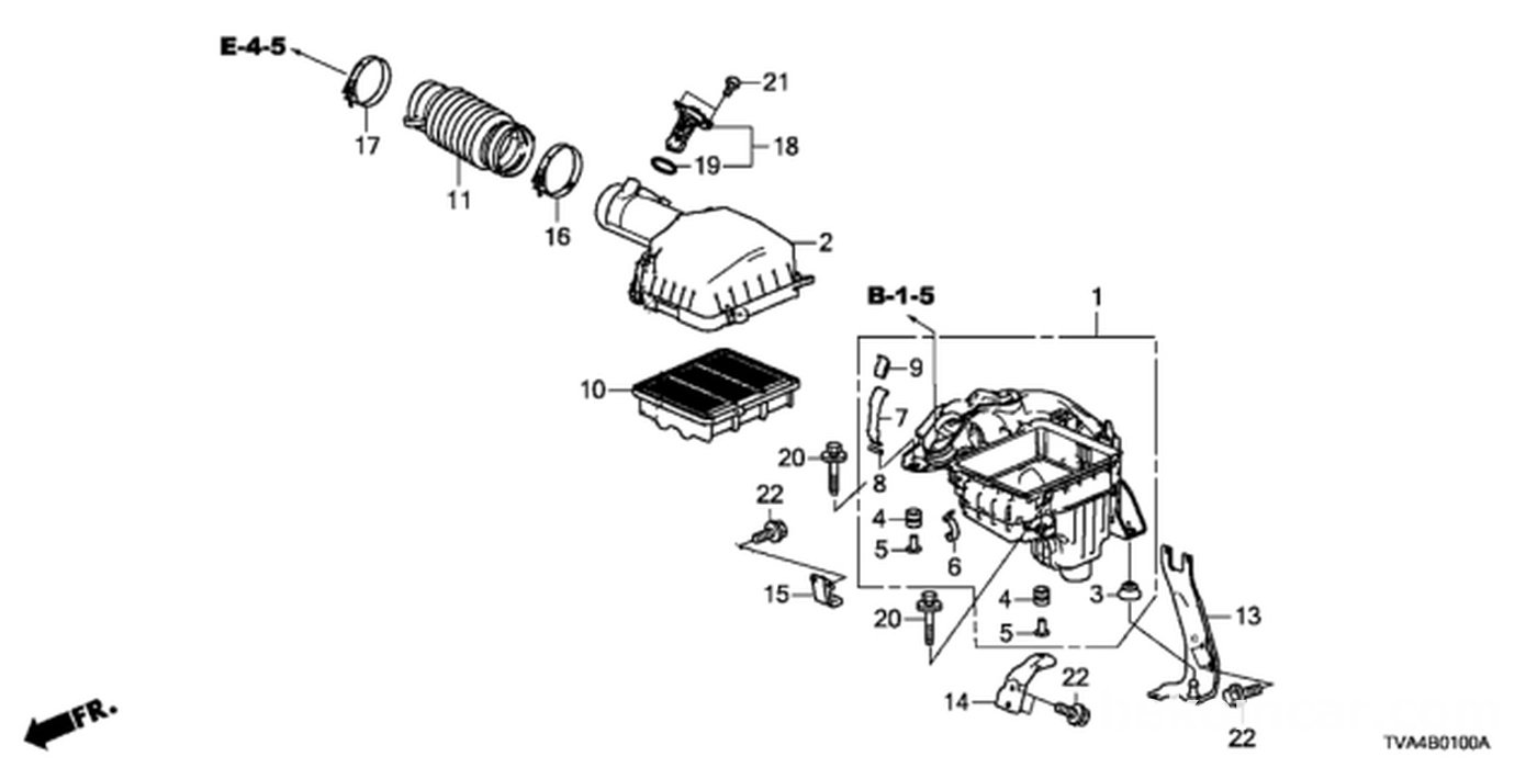 #7. Honda 17217-PN4-300, Clip, Wire
#11. Honda 17225-6A0-A00, Tube, Air Flow
#18. Honda 37980-5BA-A01Meter Assembly, Air Flow|ベコムカー (bekomcar)