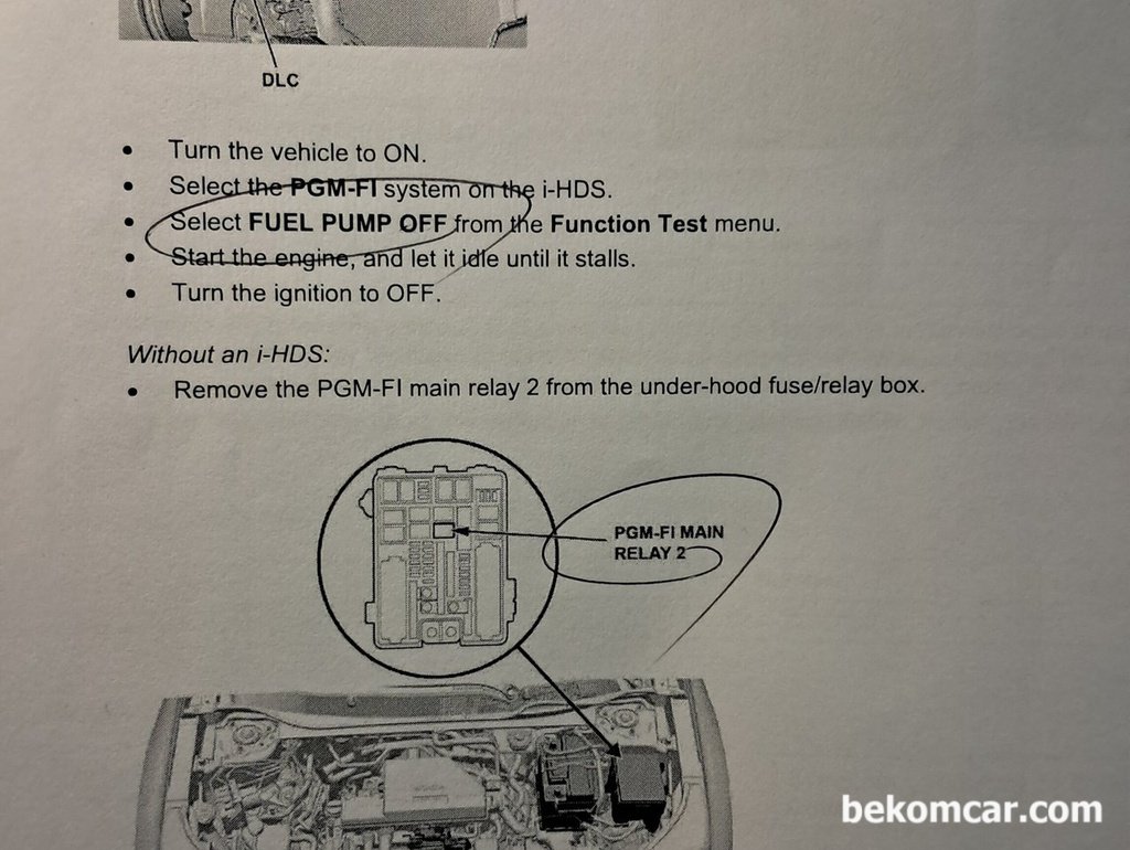 혼다 1.5T PGM-FI 릴레이2 와 연료펌프작동 중지법|贝科姆汽车 (bekomcar)