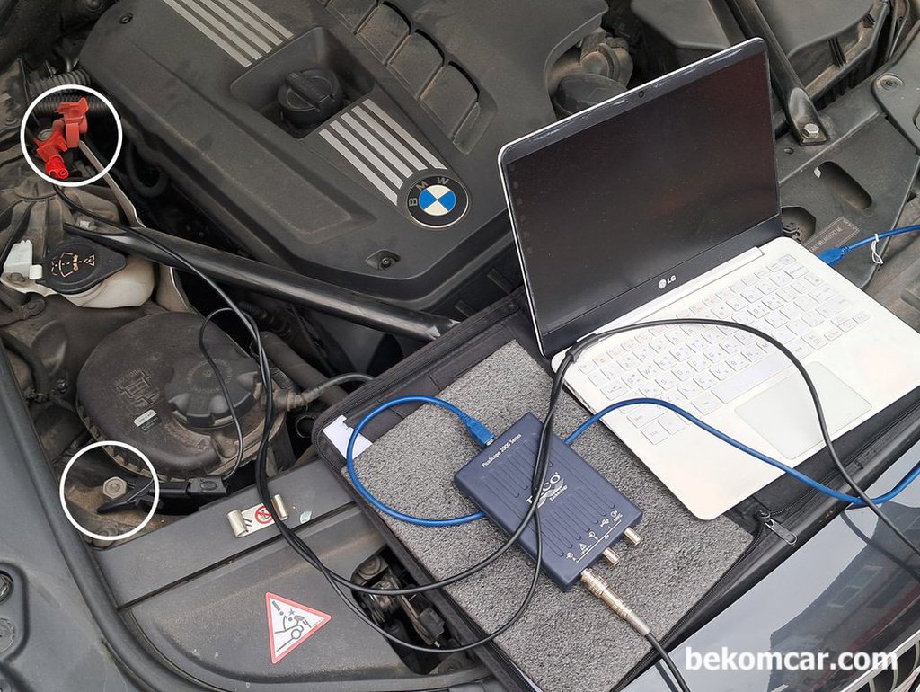 2010년 BMW 528i, 알터네이터 교체전 피코스코프 사용 리플전압 파형분석|بيكومكار  (bekomcar)