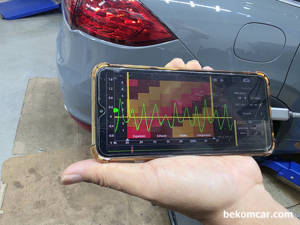 배기펄스 파형 측정자료 기록 (포르쉐 카이엔 V8 4.8L사례)|بيكومكار  (bekomcar)