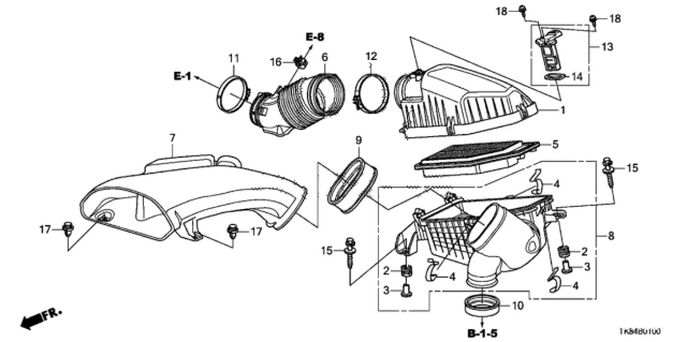 #6, 17228-RV0-A00 Tube, Air Flow
#13, 37980-RNA-A01 Meter Assembly, Air Flow|بيكومكار (bekomcar)