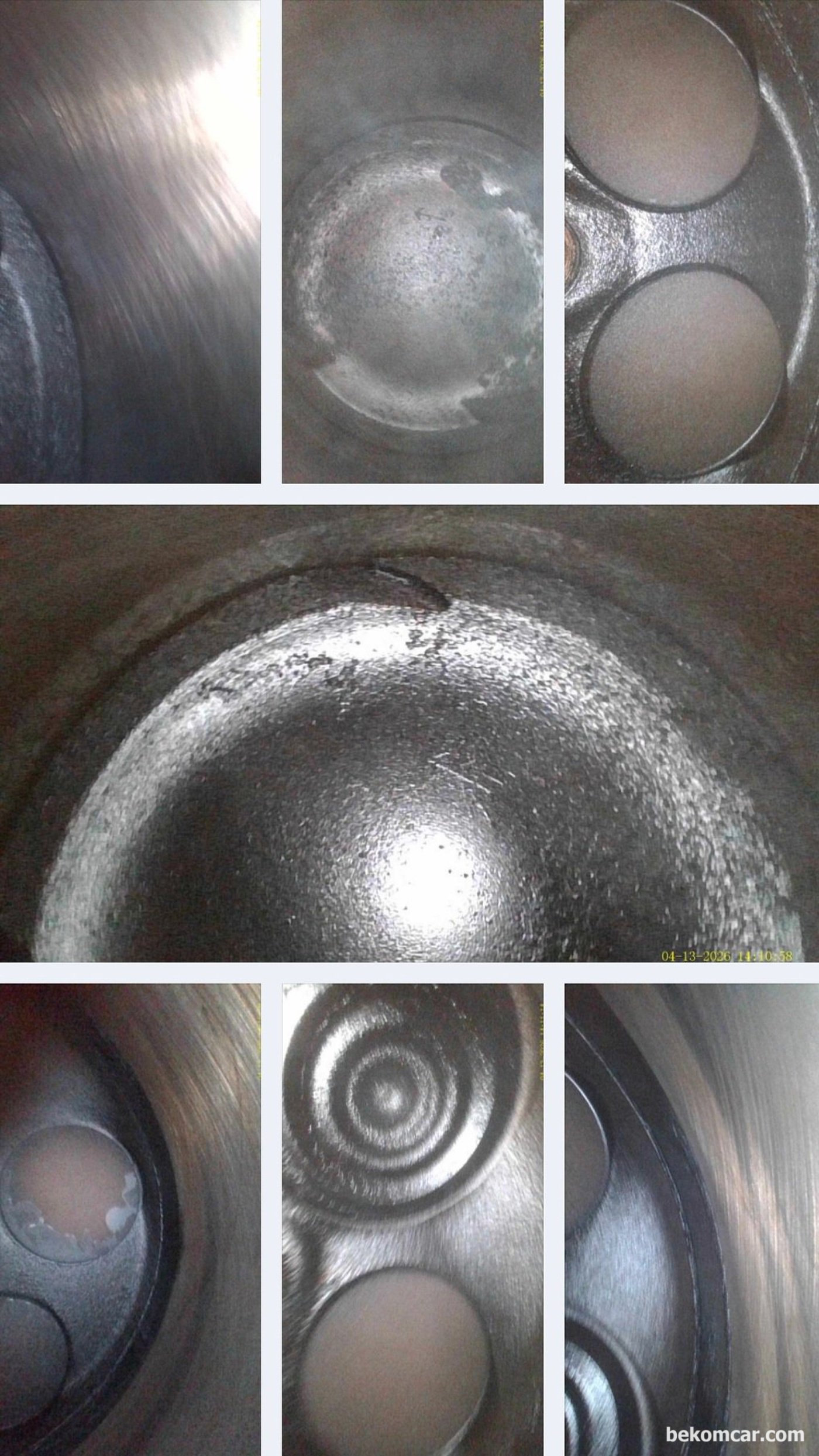 공연비 농후 P0172 와 4번 실린더 실화 P0304 가 있는 상태의 벤츠 E200K W211 내시경 검사 기록이다. 2007년 차량을 생각하면 실린더 내부가 깨끗하다.|贝科姆汽车 (bekomcar)