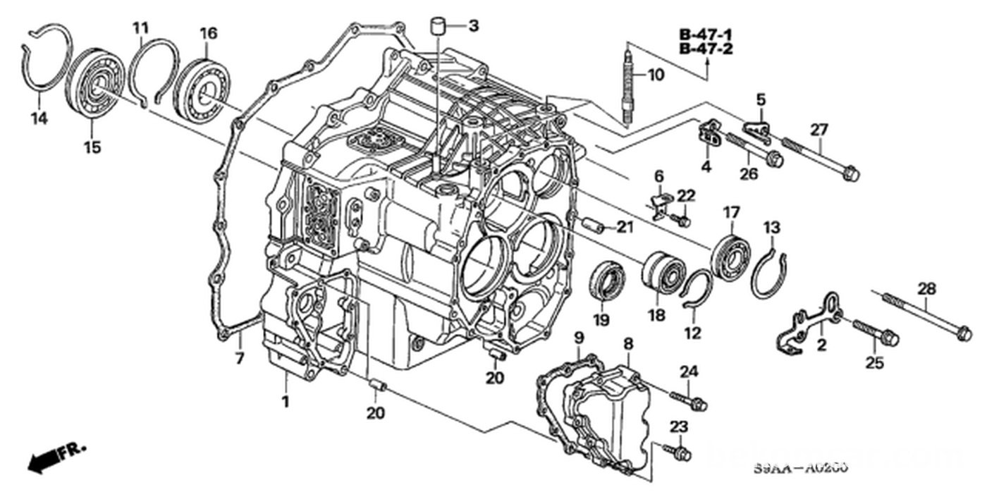 #3, 21396-PX5-000 Cap, Breather
#9, 28451-PRP-010 Gasket, Solenoid Cover|bekomcar.com
