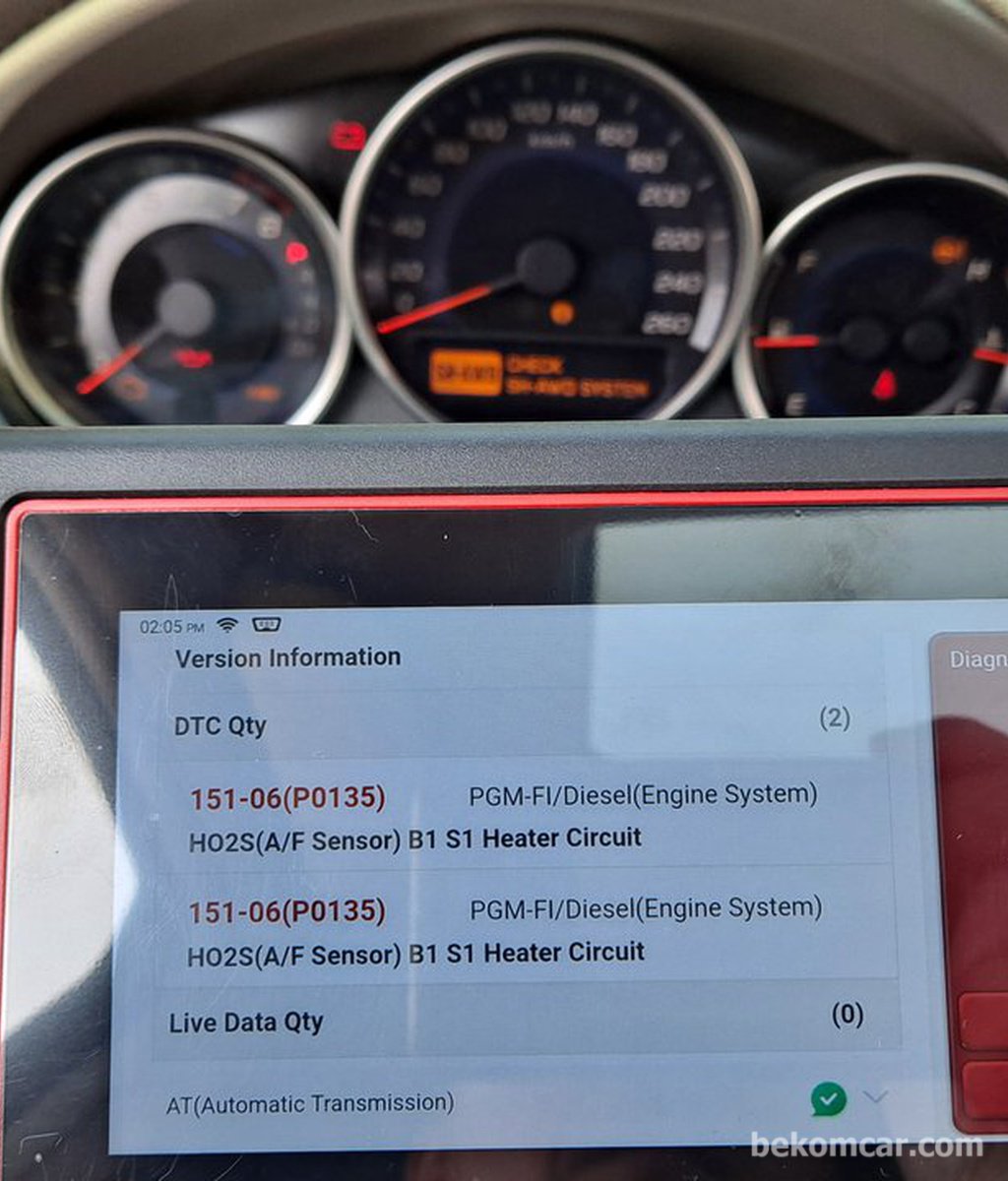 혼다 레전드 P0135 A/F센서 (산소센서 1번, B1S1) 히터코어 상태 측정 점검하기|bekomcar.com