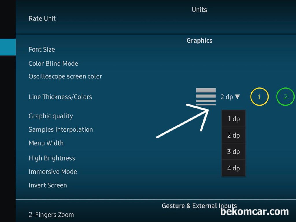 HS512Max 자동차전용 오실로스코프 파형두께 세팅하기|بيكومكار  (bekomcar)