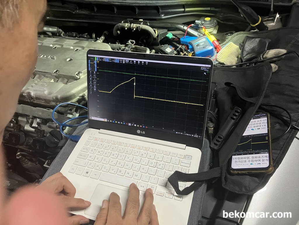 혼다 어코드V6 VCM엔진 점화2차파형 Hitachi vs. VOLLKOMMEN 차이점|bekomcar.com