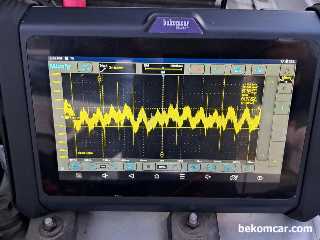 알터네이터 상태진단, 스코프 리플전압 파형분석|베콤카 (bekomcar.com)