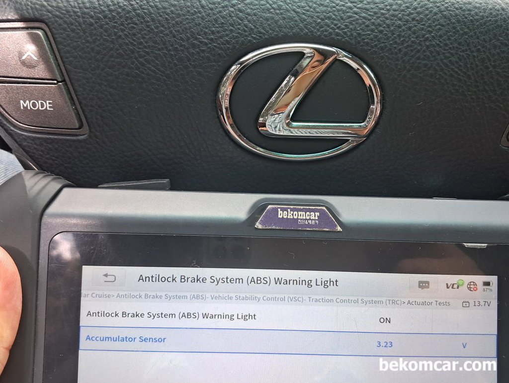 2010년 렉서스 LS460 V8 1UR-FSE 엔진, ABS 고장진단사례 (C1345 & C1368)|bekomcar.com