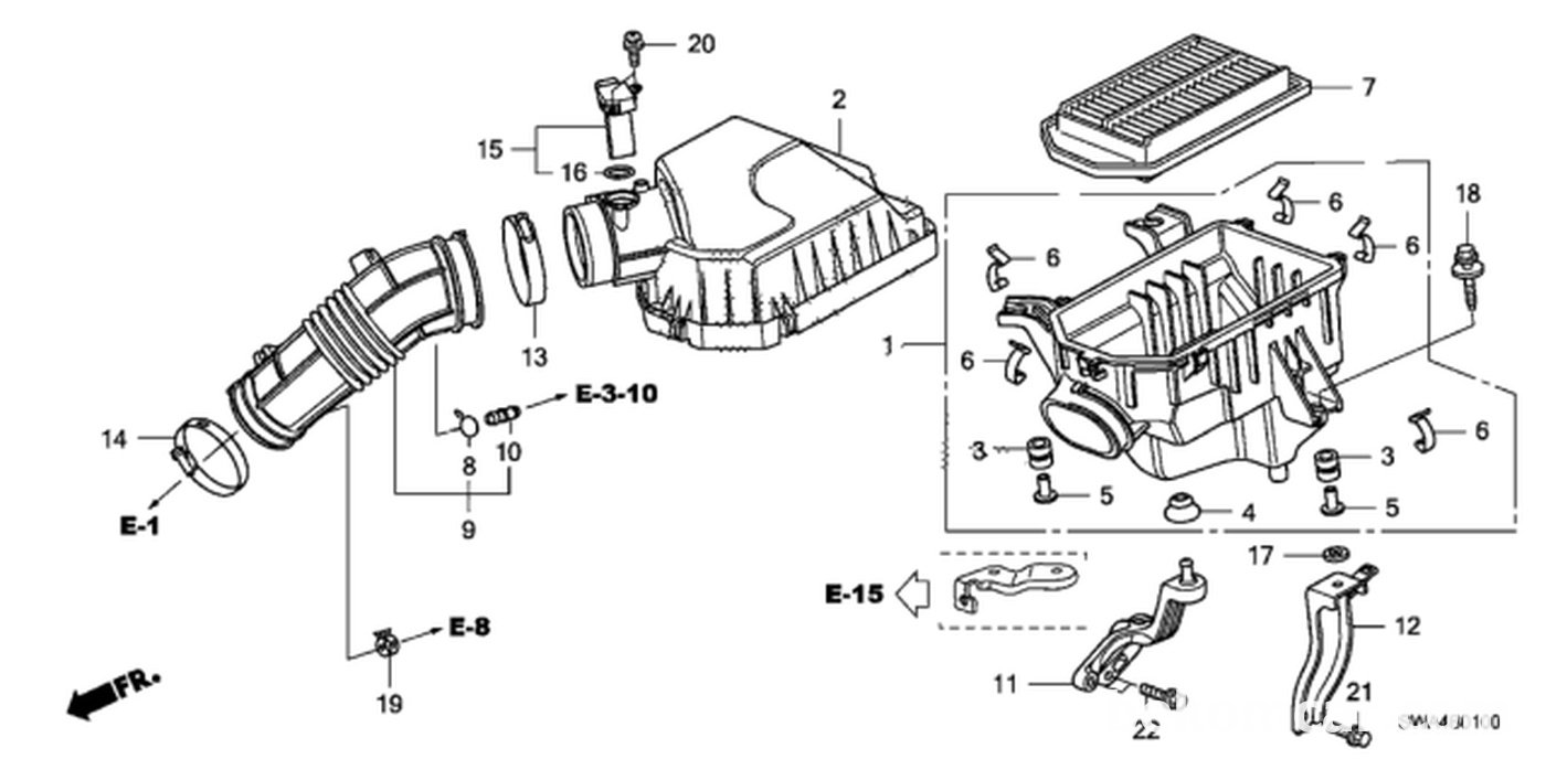 CRV3세대전용 ㅡ 에어플로우 튜브
#9. 17228-RZA-000. Tube Assembly, Air Flow|bekomcar.com