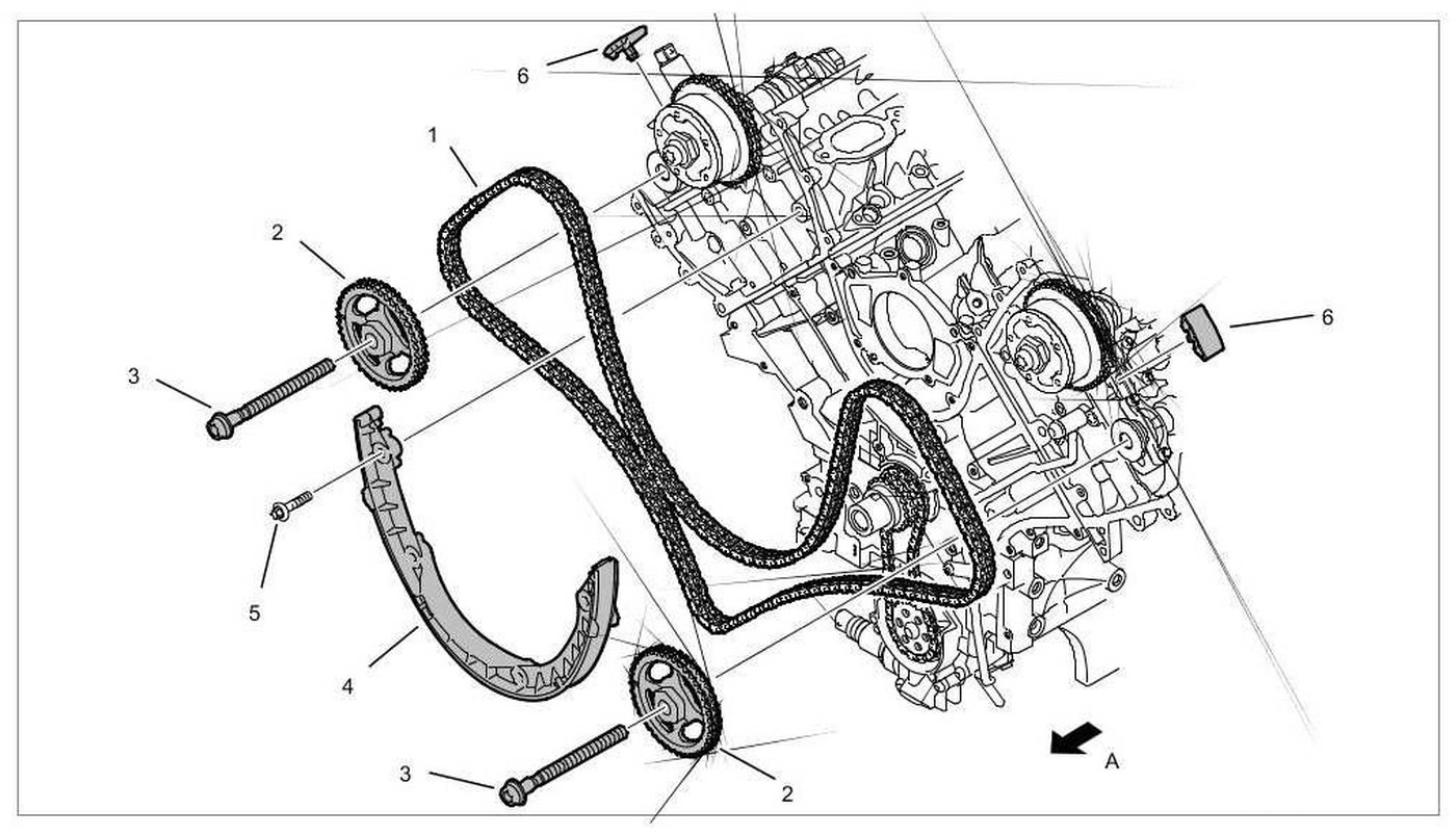 자료제공: Porsche
포르쉐 V8 4.8L 92A 엔진의 타이밍 밸트 도면이다. 뱅크1 & 뱅크2 의 흡기쪽에만 캠새프트 어드저스터가 있다. 배기쪽에는 CMP 센서가 없고 흡기에만 CMP 센서가 있다.|بيكومكار (bekomcar)