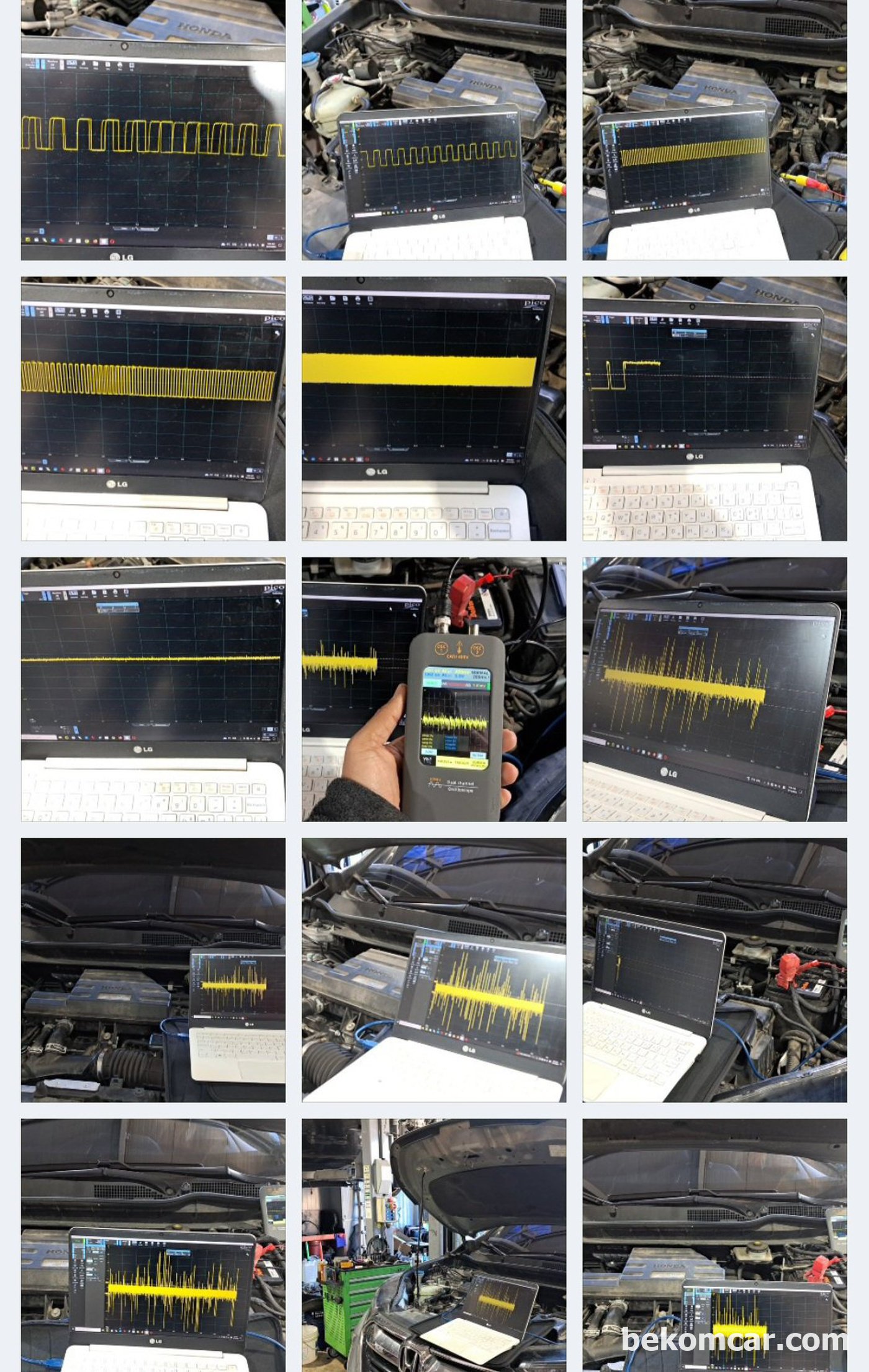 혼다 CRV 1.5T, 실린더 내시경 점검, 인젝터, 피스톤, 실린더, 밸브등 진단 과정중 MAF센서 파형측정등을 기록으로 남긴다.|贝科姆汽车 (bekomcar)