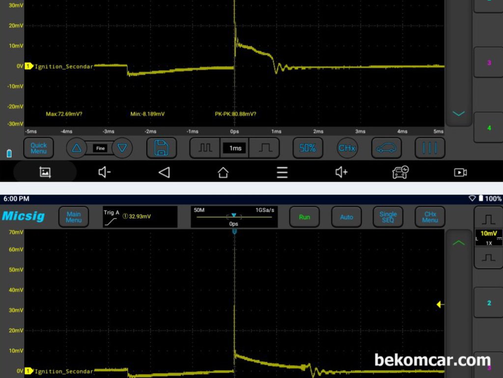 점화플러그 교환전후 점화파형분석, 어코드 8세대 3.5L VCM엔진|ベコムカー (bekomcar)