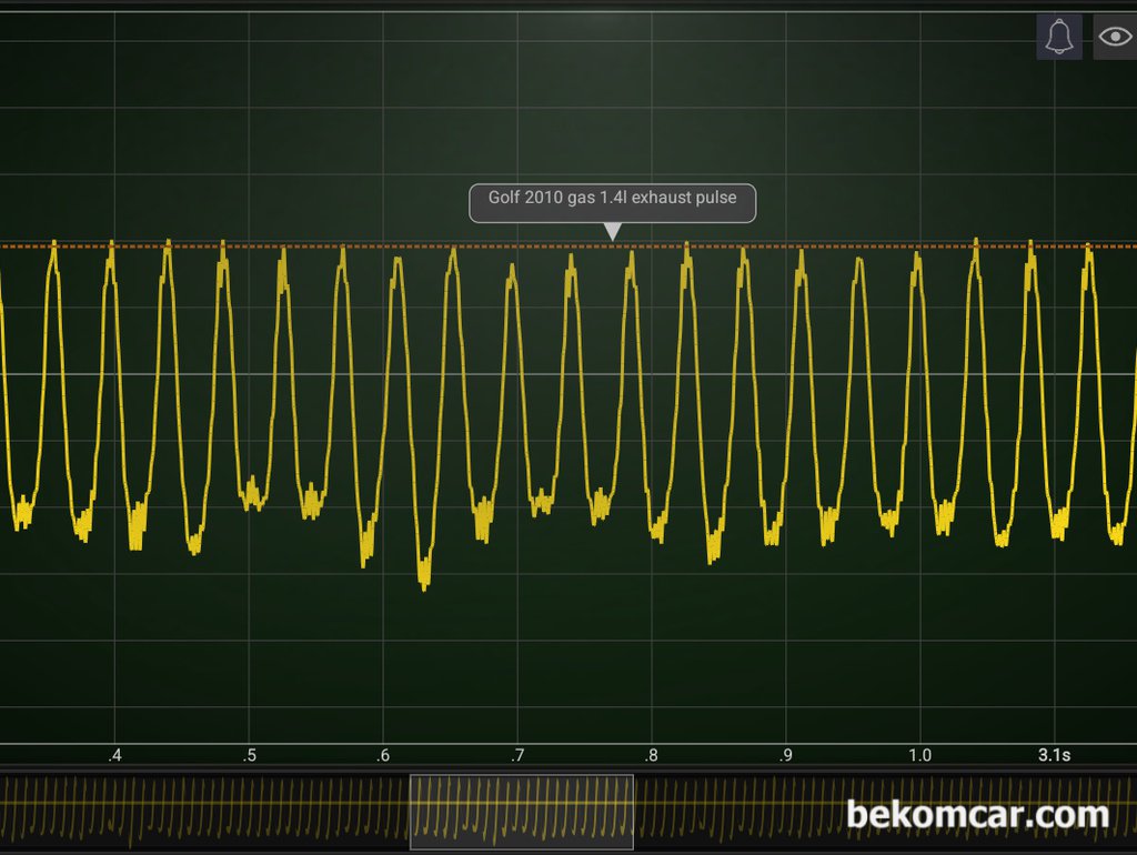 2010 폭스바겐 골프 1.4L 실화 부조 타이밍 배기펄스 파형측정|베콤카 차량정밀진단