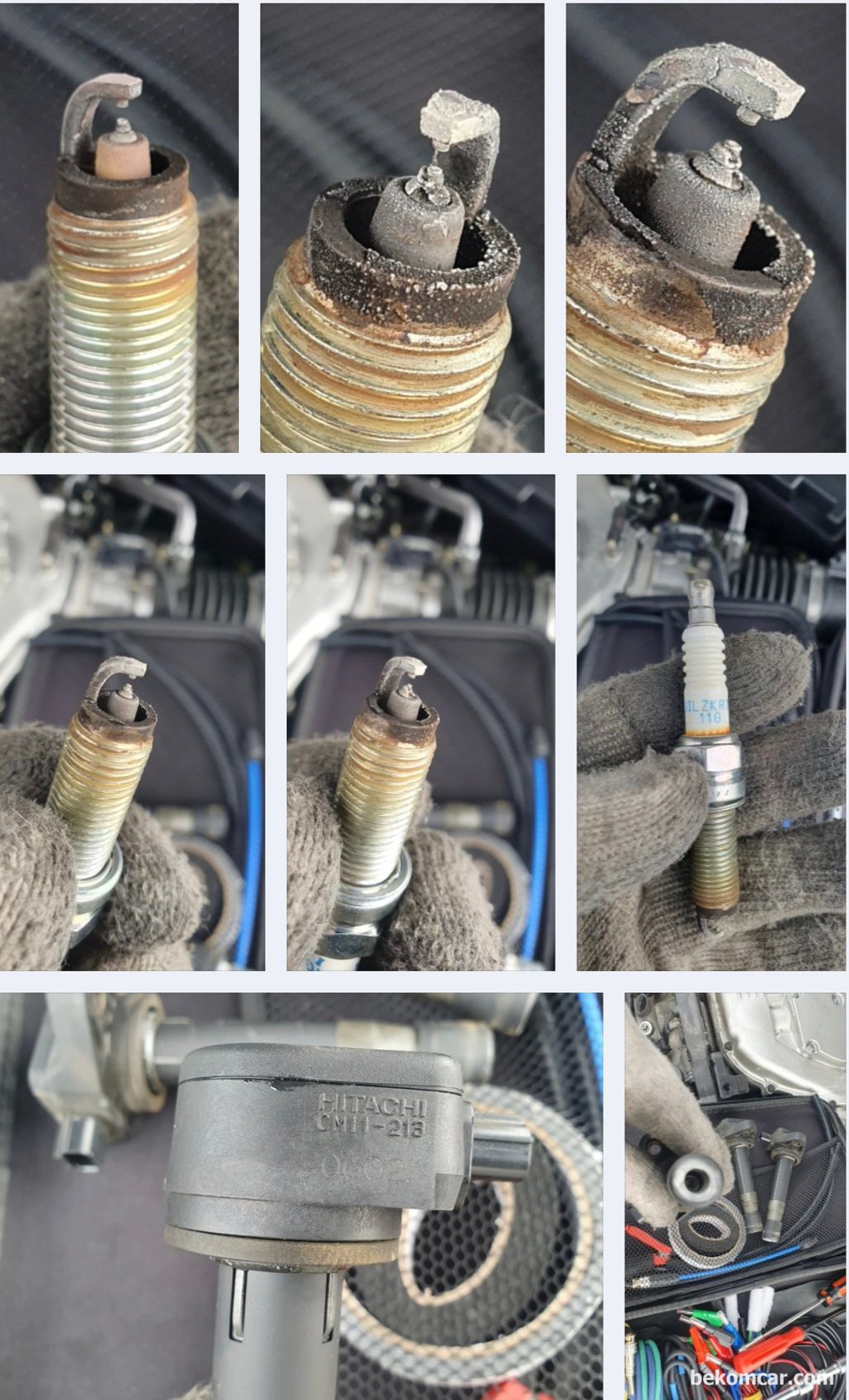 혼다 어코드 2010년 V6 VCM3.5L 중고차 구매점검 기록이다. 점화코일 점화플러그 등 육안점검 이다.|贝科姆汽车 (bekomcar)