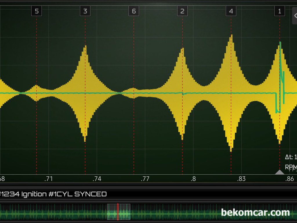 HS512Max 자동차전용 오실로스코프 활용사례, BMW Z4 점화상태  점검|بيكومكار  (bekomcar)