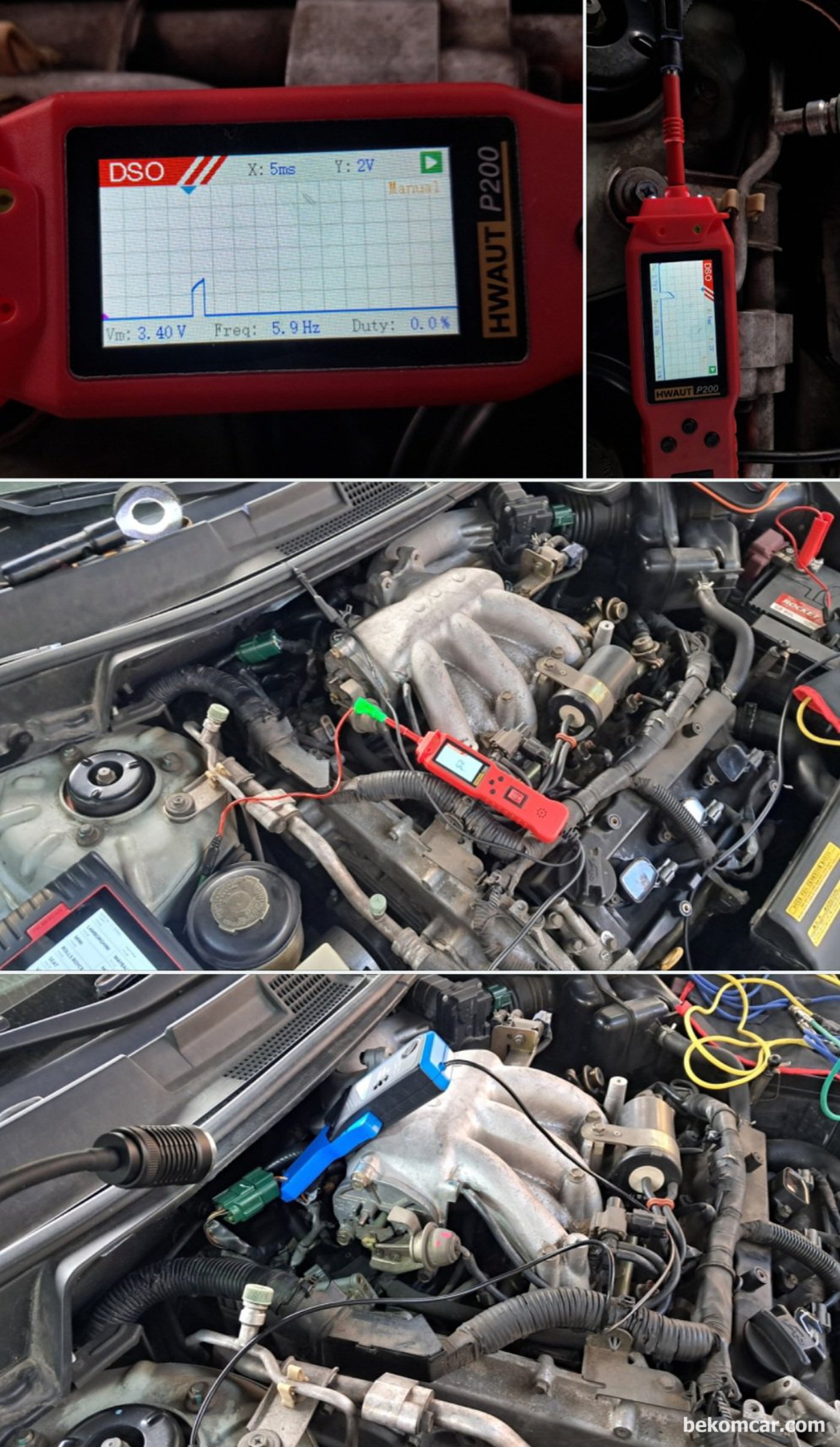 2006년 르노삼성 SM7 2.3L V6 P0303 실화진단 과정 기록, 압축압력, 인젝터, 점화플러그 와 점화코일 등 점검이다.|بيكومكار (bekomcar)