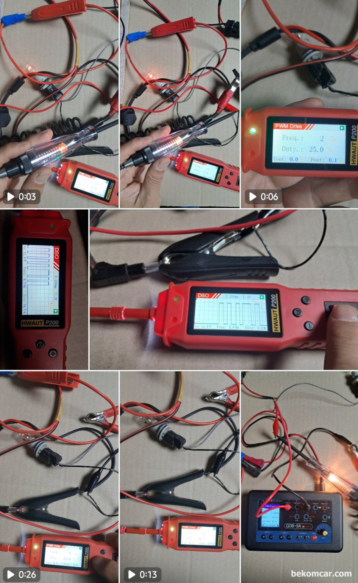 듀티제어 와 주파수제어 그리고 전압제어 해서 센서시뮬레이션 해 본다. 캠새프트 캠어드저스터 솔벨블 산소센서등 다양한 진단시 유용하다. 연장도 시간 있을때 정리해두면 현장에서 시간 절약이 된다.|베콤카 차량정밀진단