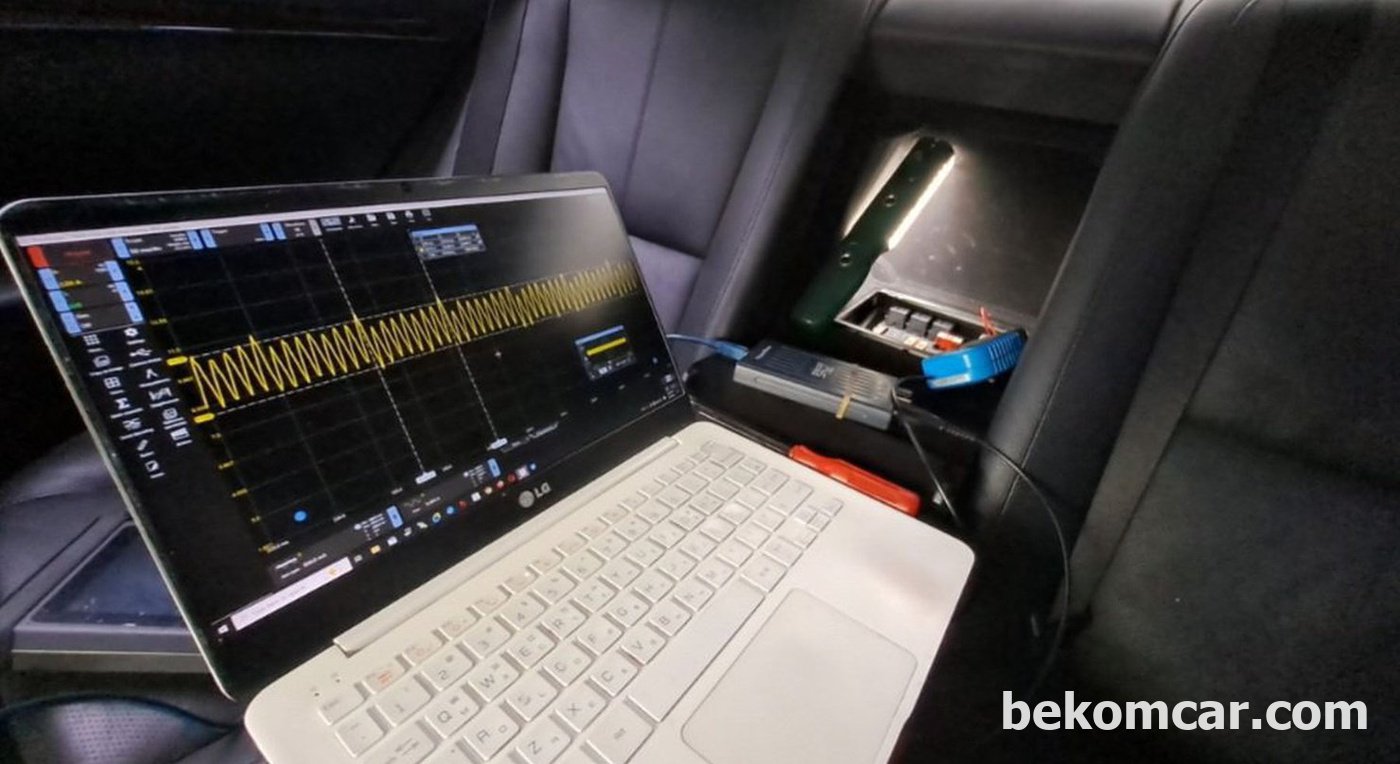 벤츠 S550 으로 연료 펌프 상태를 진단하고 있다. 사용하는 전류 및 모터 회전속도 등을 분석한 결과 연료 펌프는 정상작동 중이다. 그리고 8개 브러시 접촉 부분도 모두다 상태가 좋다. 당분간 연료펌프 고장 가능성은 매우 낮다.|贝科姆汽车 (bekomcar)