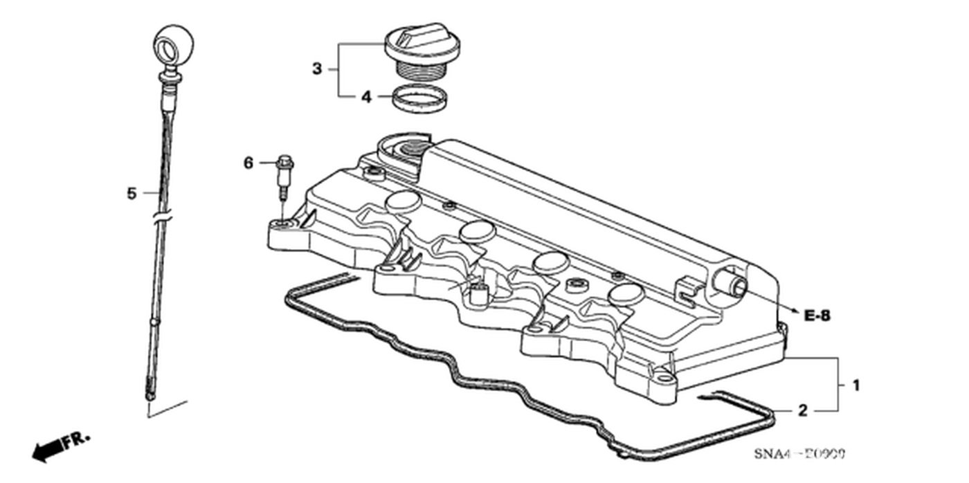 #2. 12341-RNA-A01. Gasket, Head Cover
#4. 15613-PC6-000. Gasket, Oil Filler|贝科姆汽车 (bekomcar)