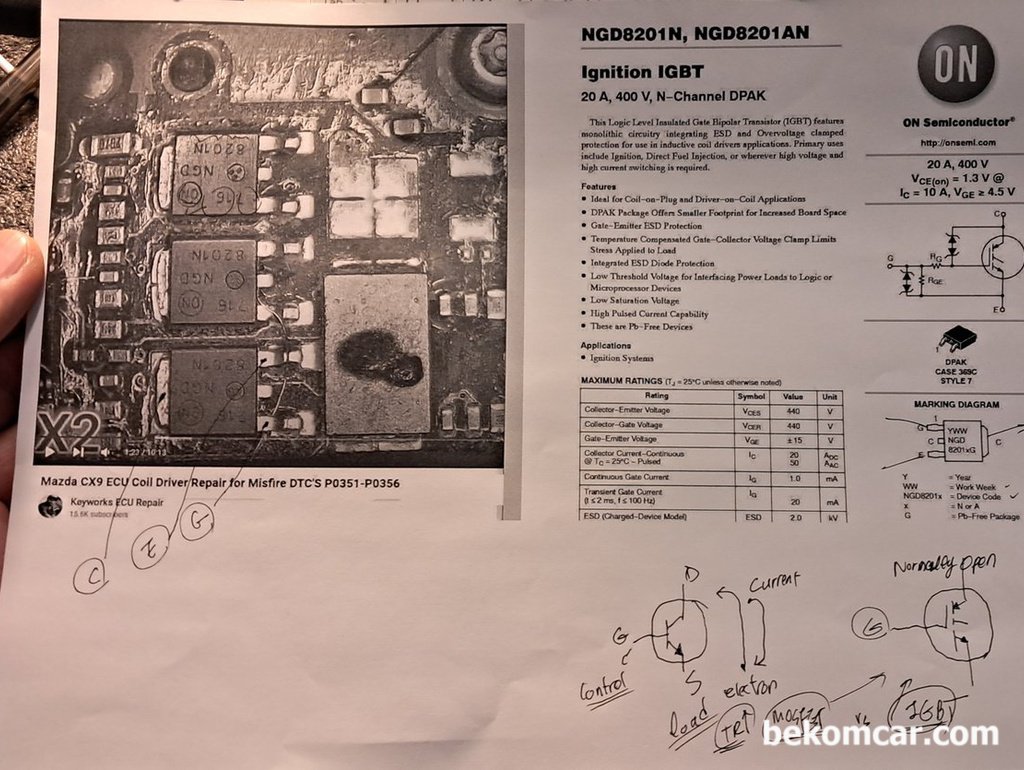 마즈다 CX9 ECU IGBT 구조이해 및 ECU정비시 참고자료|贝科姆汽车 (bekomcar)