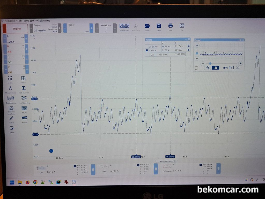 연료펌프 파형분석시 참고사항, 르노삼성 SM6 사례|بيكومكار  (bekomcar)