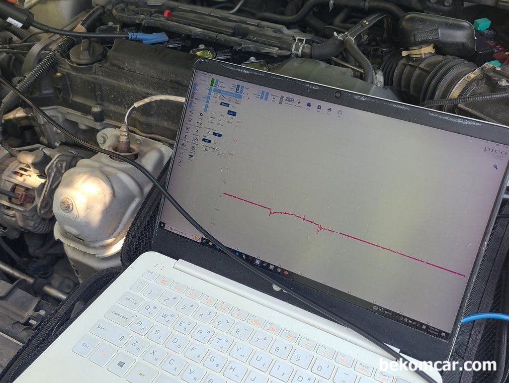 혼다 어코드 2013년 2.4L GDI엔진, 점화플러그 점화2차파형 분석|贝科姆汽车 (bekomcar)