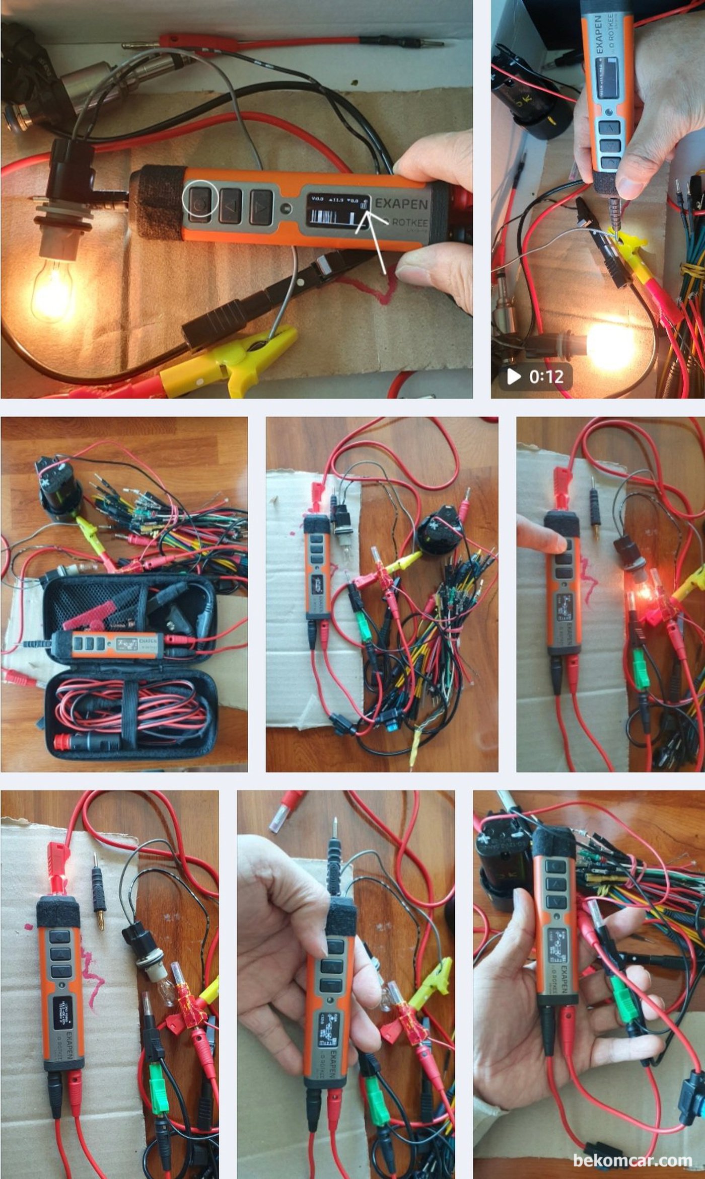 자동차 및 모든 전기.전자 장치 고장진단 및 정비에 사용 12V ~ 24V 배터리 에 사용. ROTKEE ExaPen 엑사펜|بيكومكار (bekomcar)