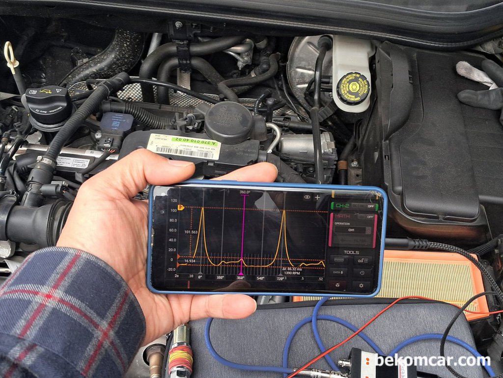 엔진 정밀진단 파형분석 사례, 벤츠 W176 A200 M270 진단사례|بيكومكار  (bekomcar)