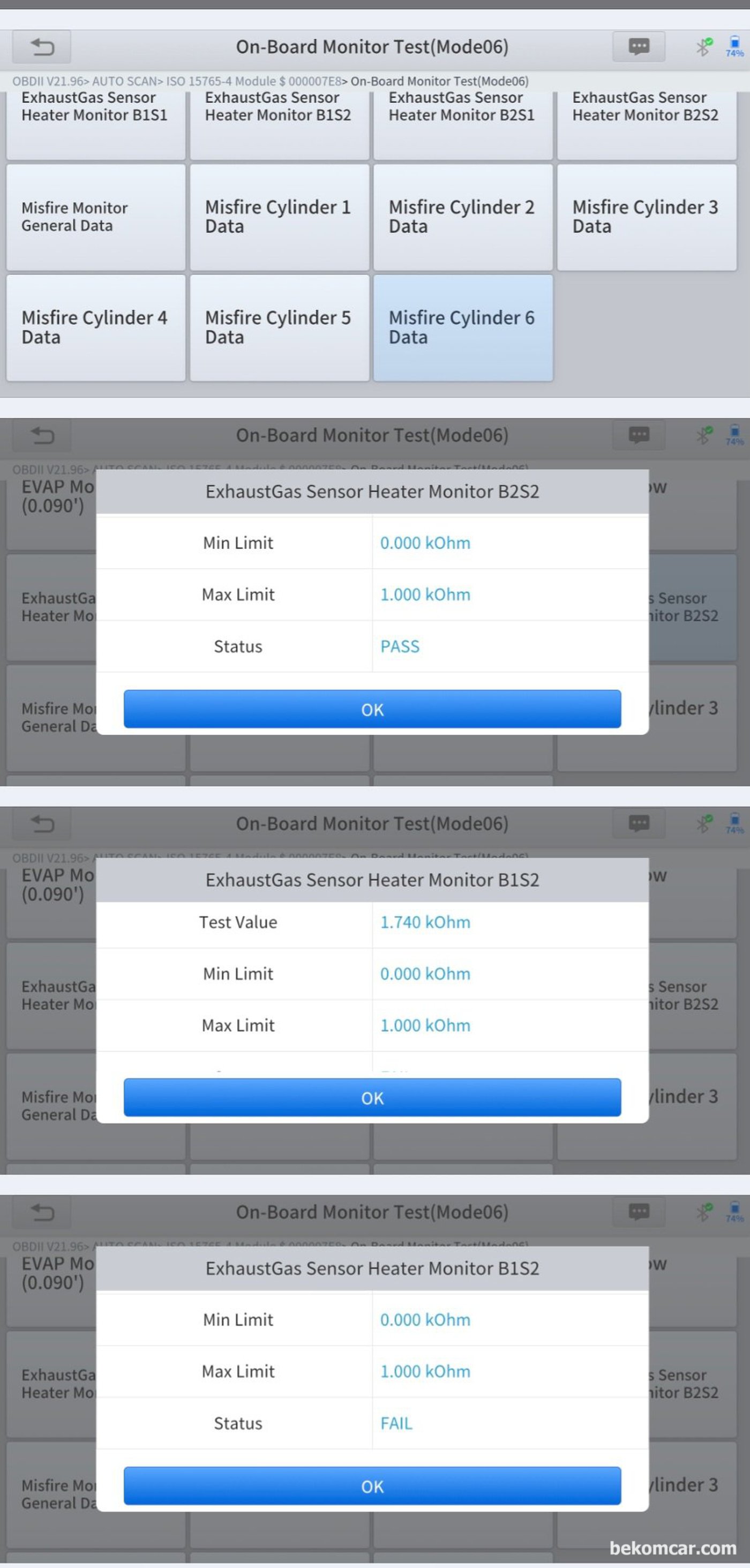 현대자동차 G80 DH 3.3L GDI, 공연비희박 P0171 & 뱅크1 촉매하단 산소센서2번 P0036 고장코드 진단기록.|بيكومكار  (bekomcar)