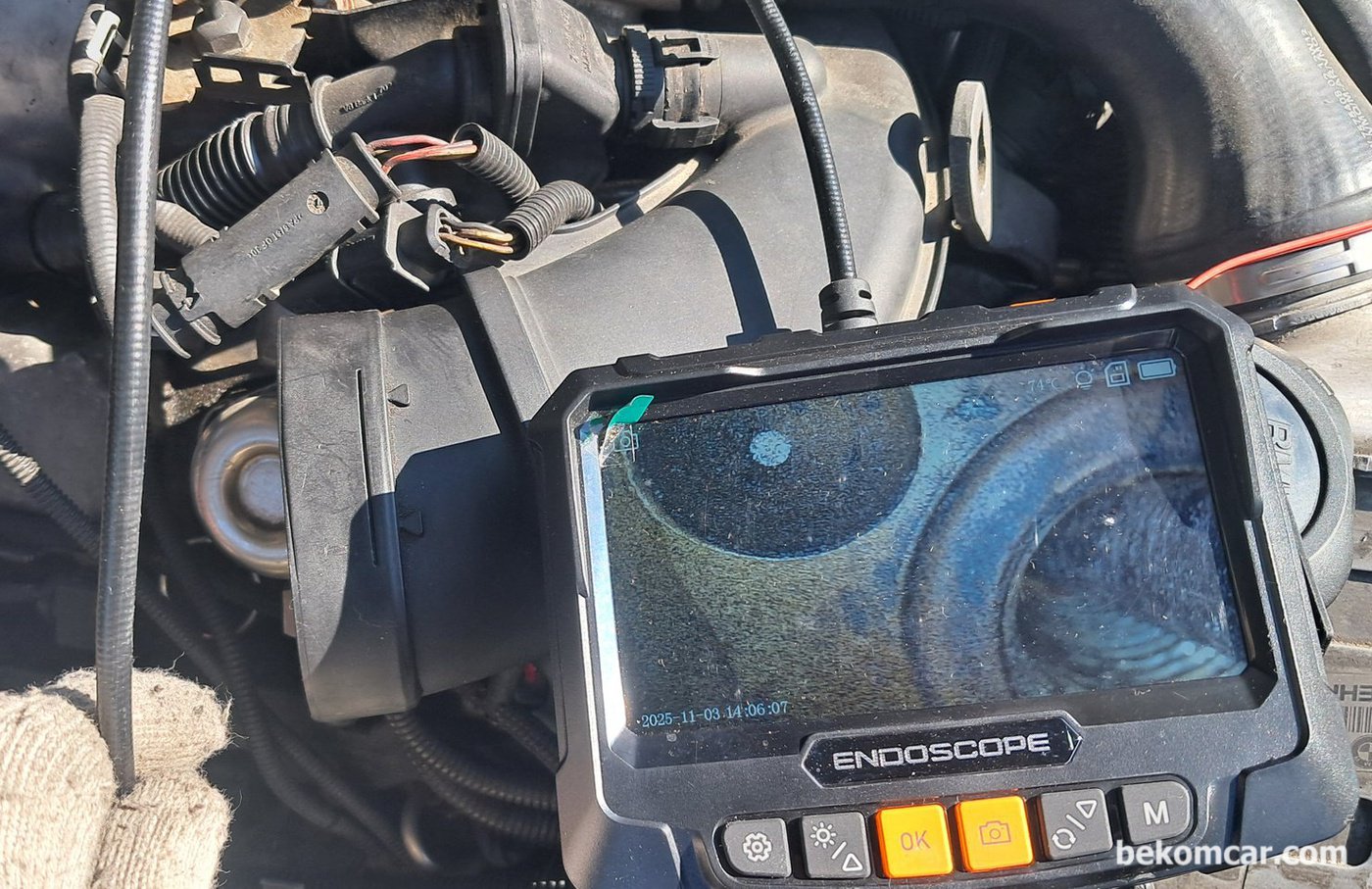 BMW 550i Xdrive 부조 진단기록으로 내시경 점검, 실린더벽 및 인젝터 팁 등 상태를 알 수 있다.|بيكومكار (bekomcar)