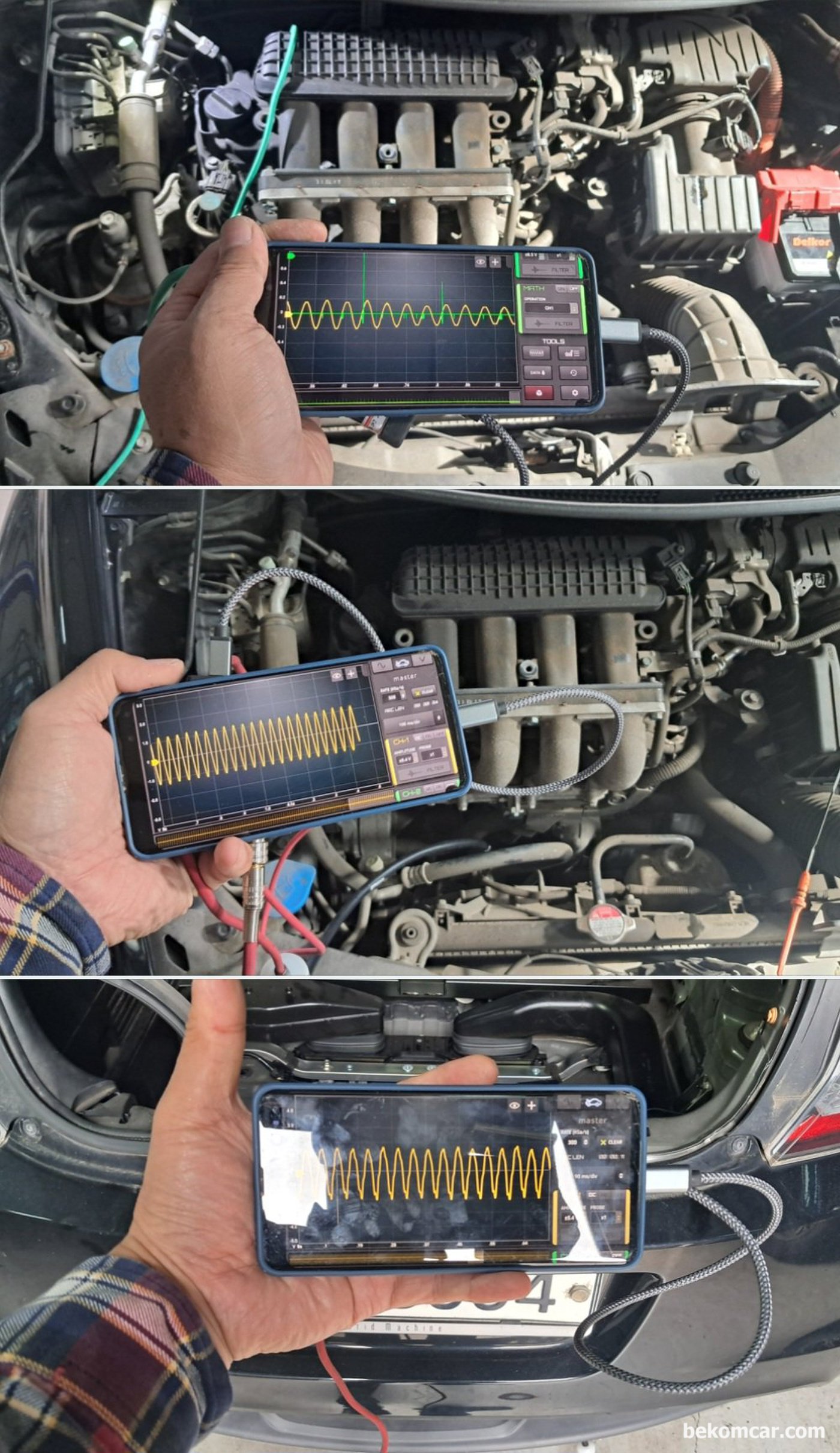 혼다의 고질병 밸브간극 도 확인해본다. 배기밸브 상태가 상당히 좋게 측정된다. 헤드가스켓 누수 측정과 피스톤 링 손상 크랭크케이스 블로우바이 가스도 측정한다. 놀랍게도 모두 상당히 좋게 측정된다. 진단 차량은 혼다 CRZ 하이브리드 차량이다.|بيكومكار  (bekomcar)