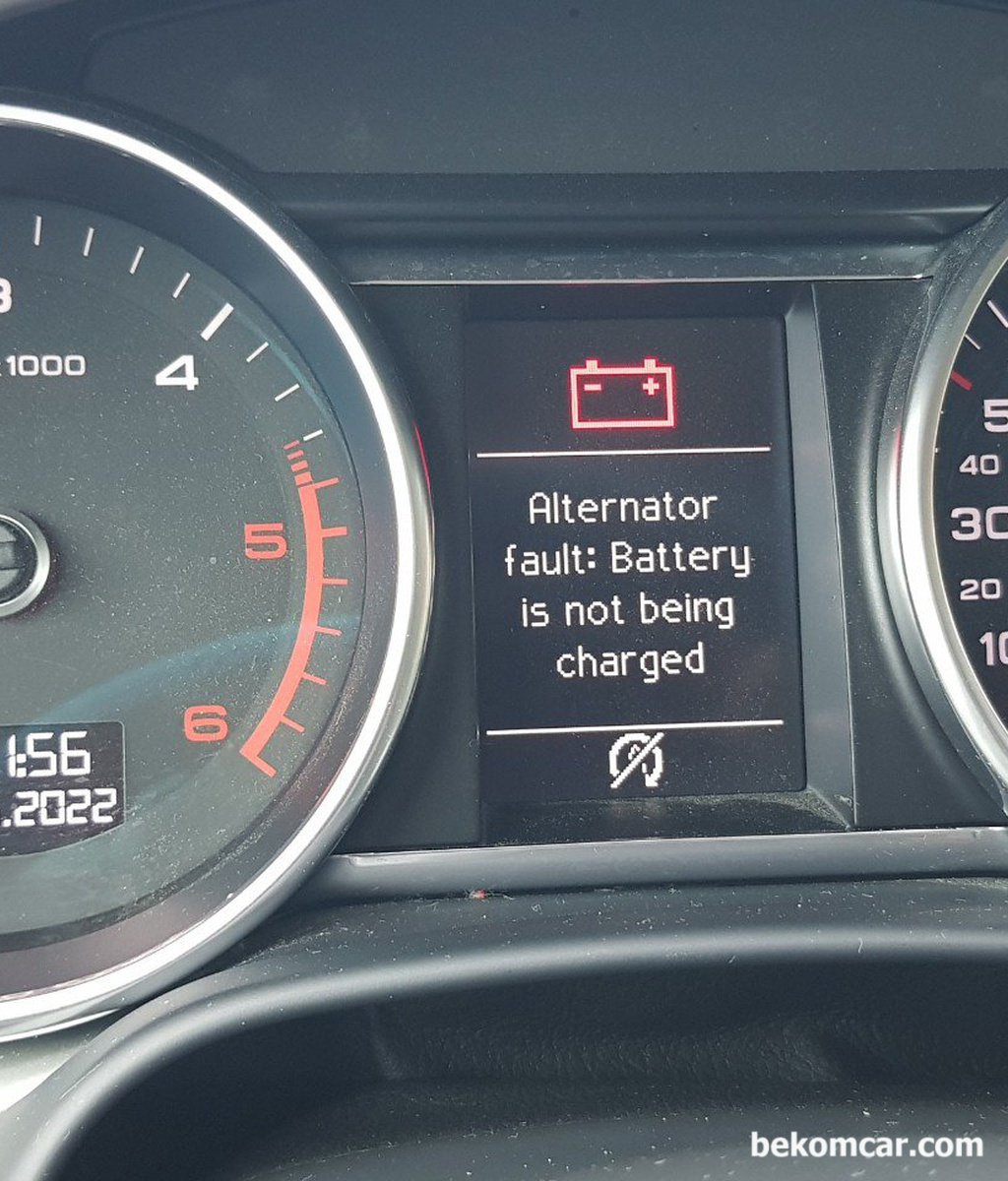 아우디 Q7 배터리 경고등 과 'Alternator fault: Battery is not being charged' 가 뜨는데 알터네이터 고장난건가요?|ベコムカー (bekomcar)