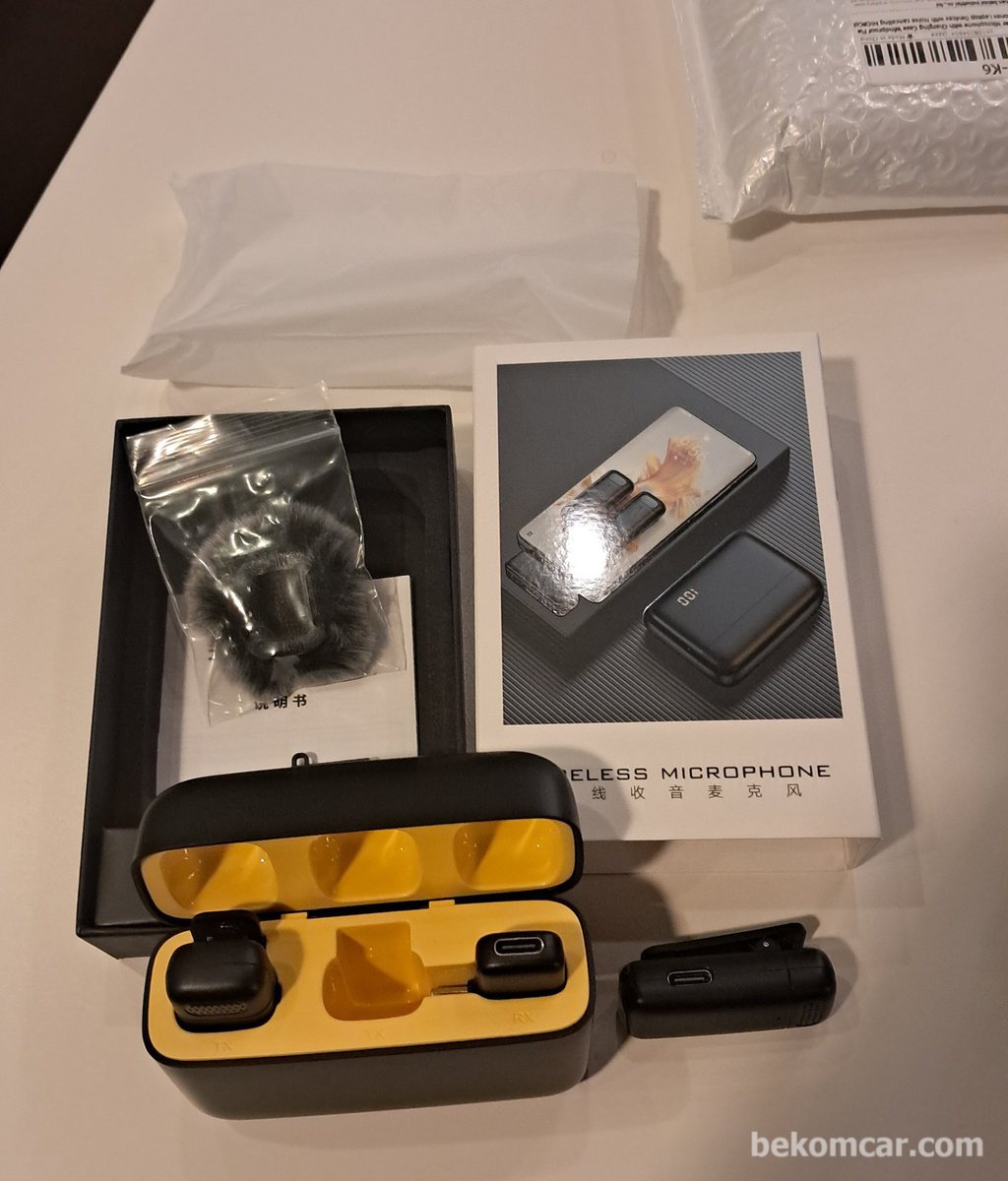 Lavalier Microphone 무선 녹음 마이크, 영상 제작등에 사용|ベコムカー (bekomcar)