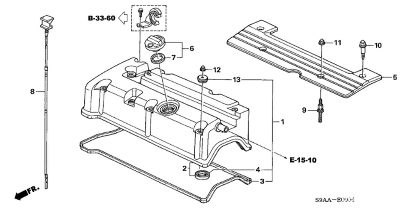 #7. 15613-PC6-000. Gasket, Oil Filler
#1. 12030-RTA-000. Gasket Set, Head Cover|贝科姆汽车 (bekomcar)