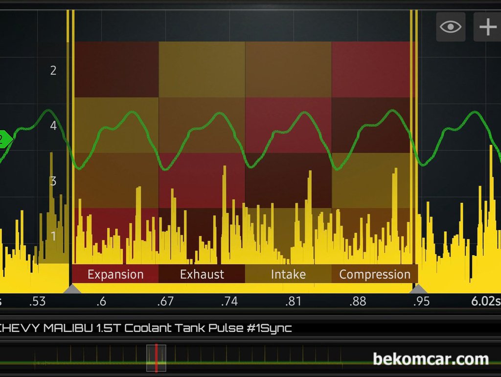 Chevy 말리부 1.5T 헤드가스켓 누수 점검 과정, 냉각수 보조통 파형측정 기록|贝科姆汽车 (bekomcar)