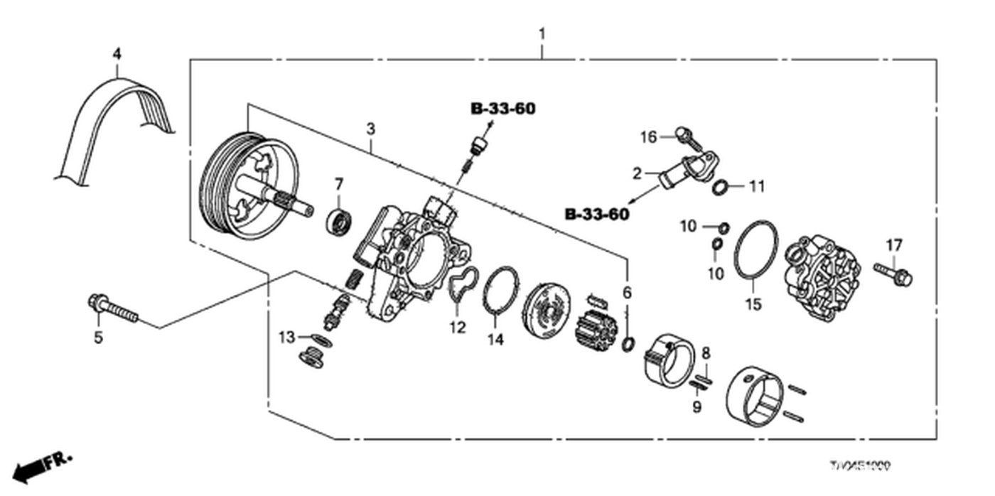 #1, 56100-R40-P05 Pump Assembly, Power Steering (L4)
#4, 56992-R40-A01 Belt, Power Steering Pump (Bando)|베콤카 차량정밀진단