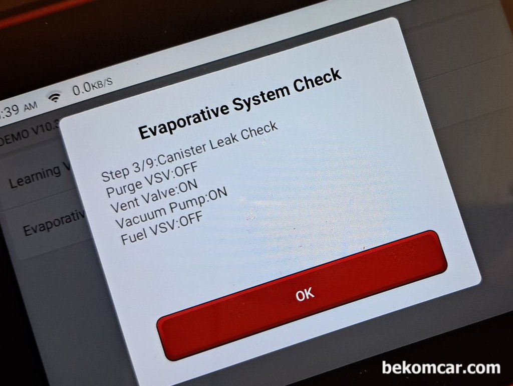 EVAP 배기가스제어 시스템 리크진단, 엑티스테스트로 가능|bekomcar.com