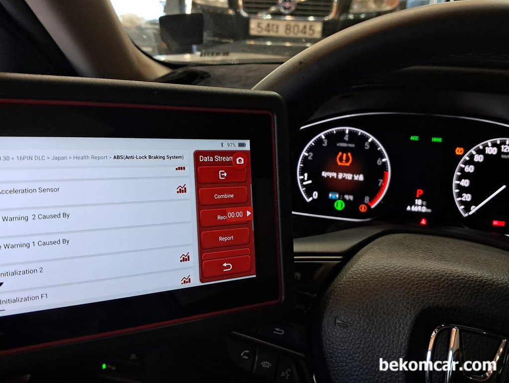 ABS 고장코드 C0077-78, '타이어 공기압 낮음' 체크등 표시|بيكومكار  (bekomcar)