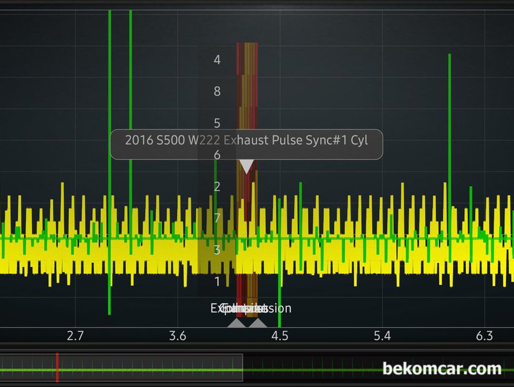 벤츠 2016년 W222 S500 배기밸브 파형기록|بيكومكار  (bekomcar)