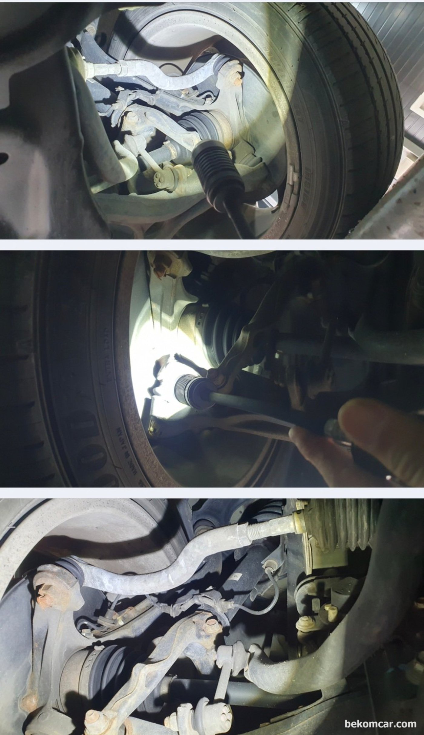 혼다 어코드 2010년 V6 VCM3.5L 중고차 구매점검 기록이다. 딜러사 거래처 정비소에서 하체등 점검을 한다. 어코드나 오딧세이 레전드 파일럿등 V6 차량은 하체에 누유가 흔하다. 중고차 구매전 잘 살펴야 한다.|贝科姆汽车 (bekomcar)