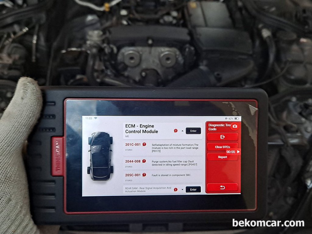 벤츠 E200K W211, 201C-001 농후고장코드|ベコムカー (bekomcar)