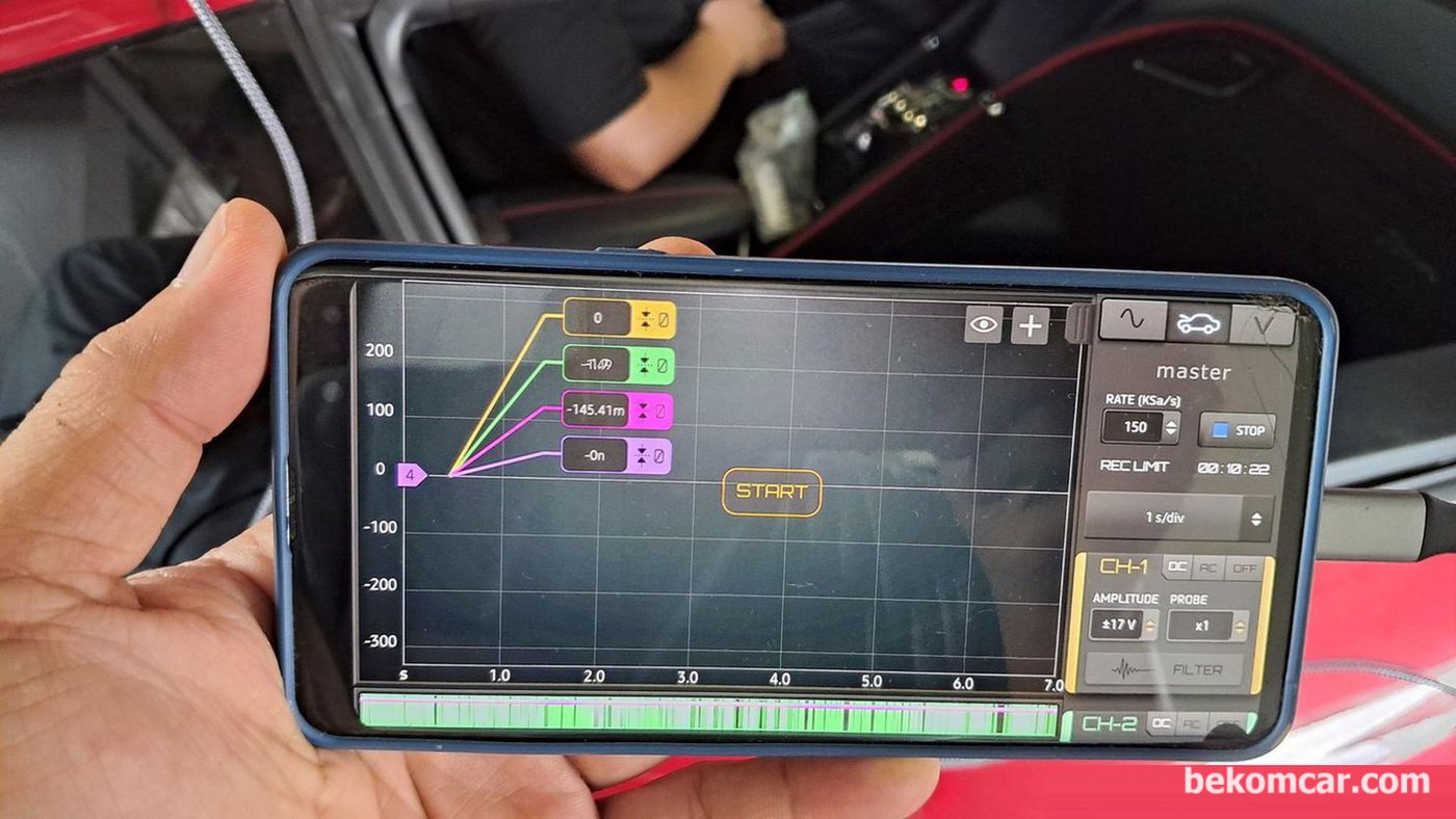 DATA capture from road test drive for 2nd shift gear skipping, 2021 Ferrari Roma case study.|bekomcar.com